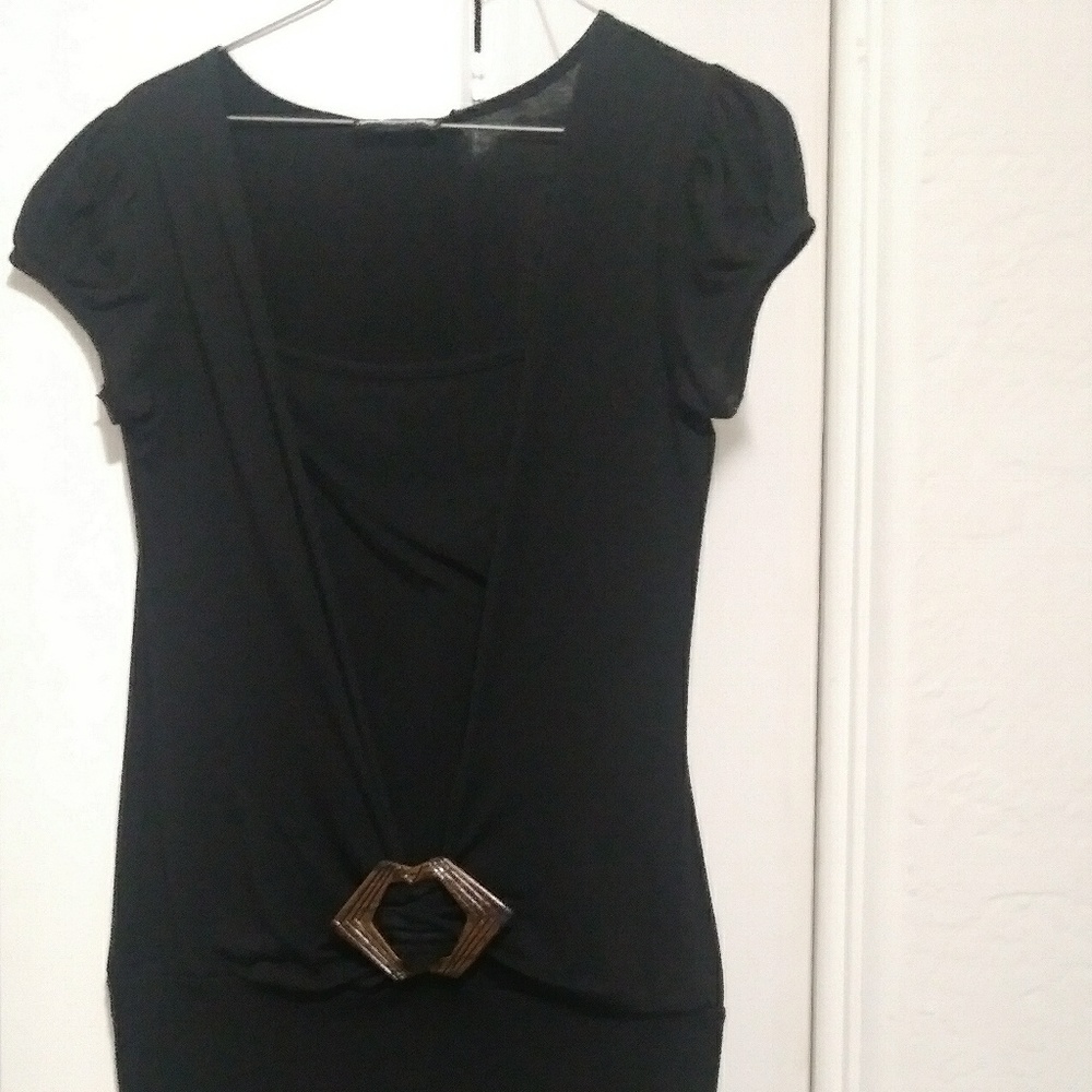 Black blouse with brown design